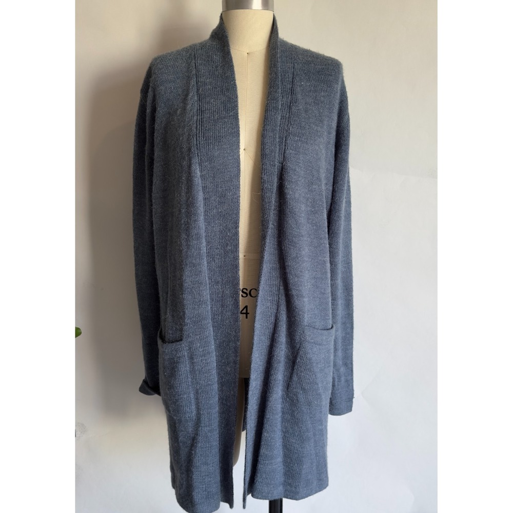 Alpaca in Style Cardigan Duster-!00% Alpaca Wool-Blue-Size Large-Made in America - Picture 14 of 14